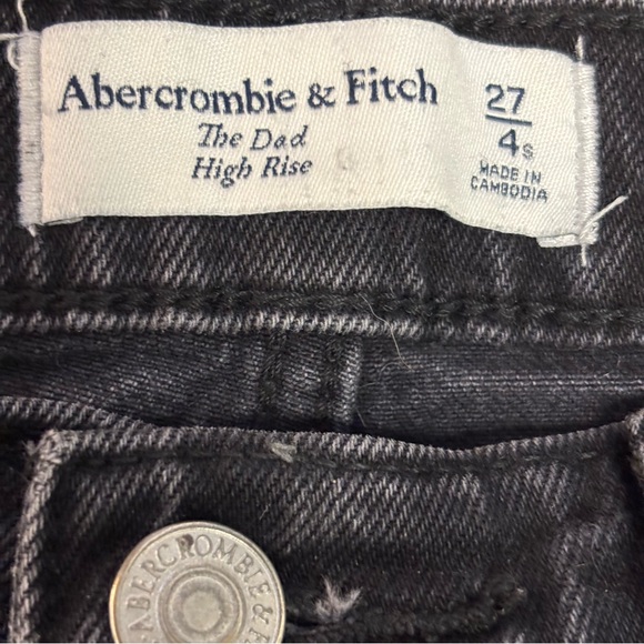 Abercrombie & Fitch The Dad High Rise Jeans Black size 4 / 27 - Picture 6 of 11
